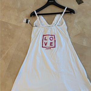 Love Brand White Dress with Pink Graphic